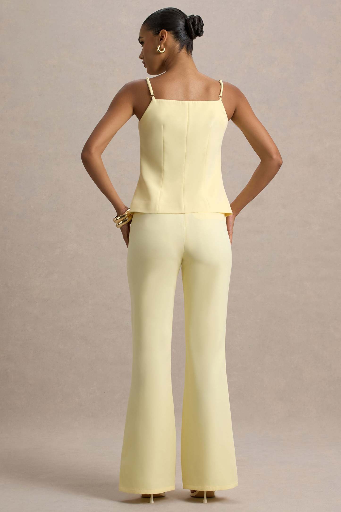 Jada | Lemon Tailored Flared-Leg Trousers