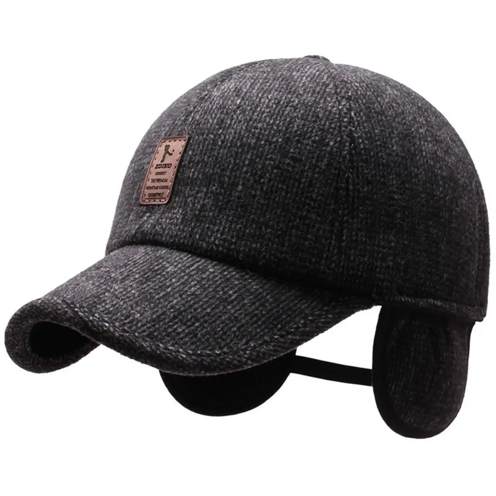 Men Autumn Winter Hat Outdoor Thick Warm Adjustable Earmuffs Baseball Cap Bomber Thick Hats