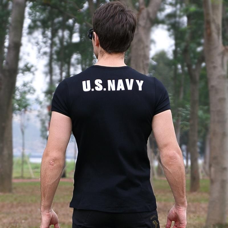 Casual Cotton Round Neck Military Men T-shirt
