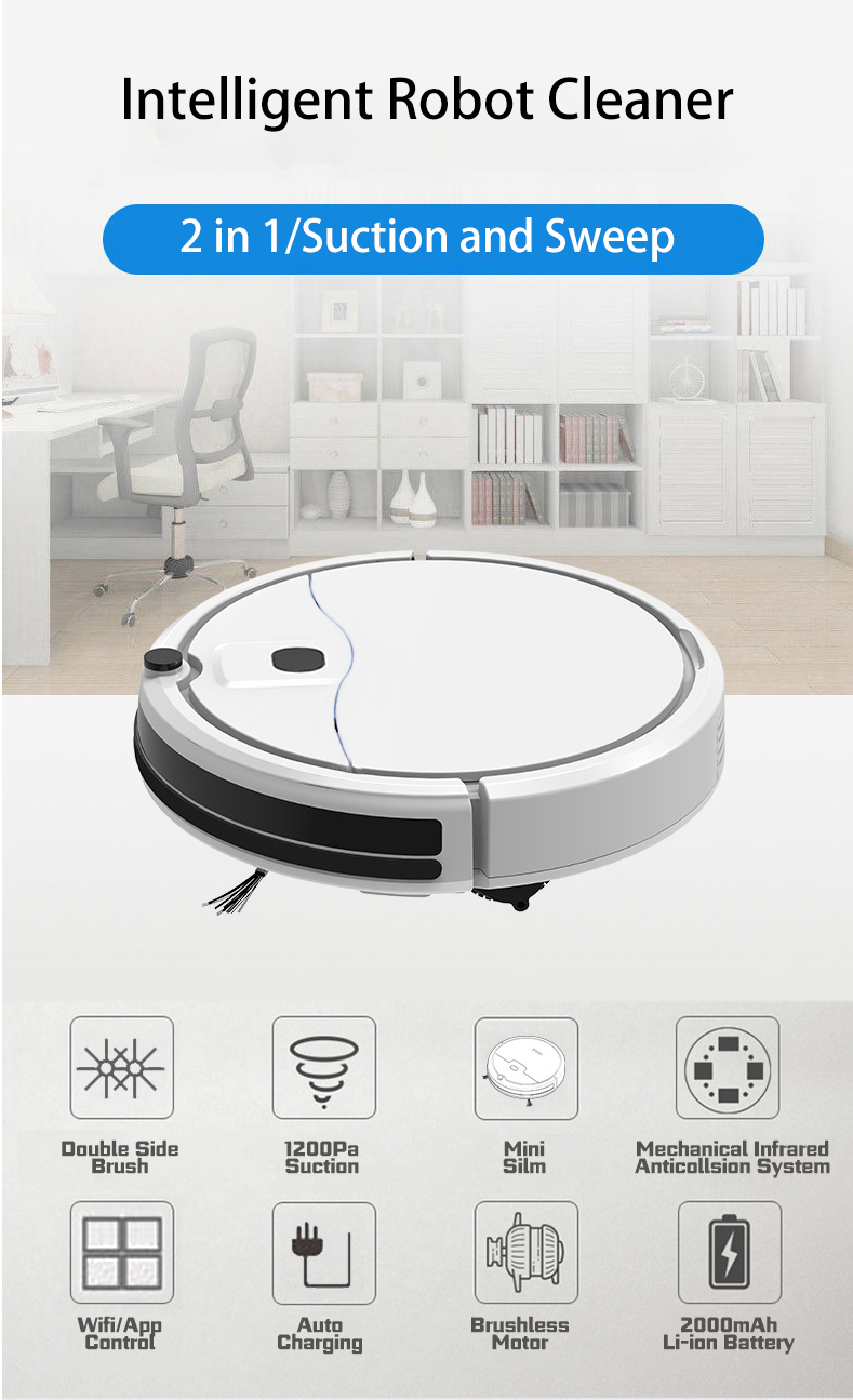 ZODA-805 Intelligent Robot Cleaner 2 in 1/Suction and Sweep