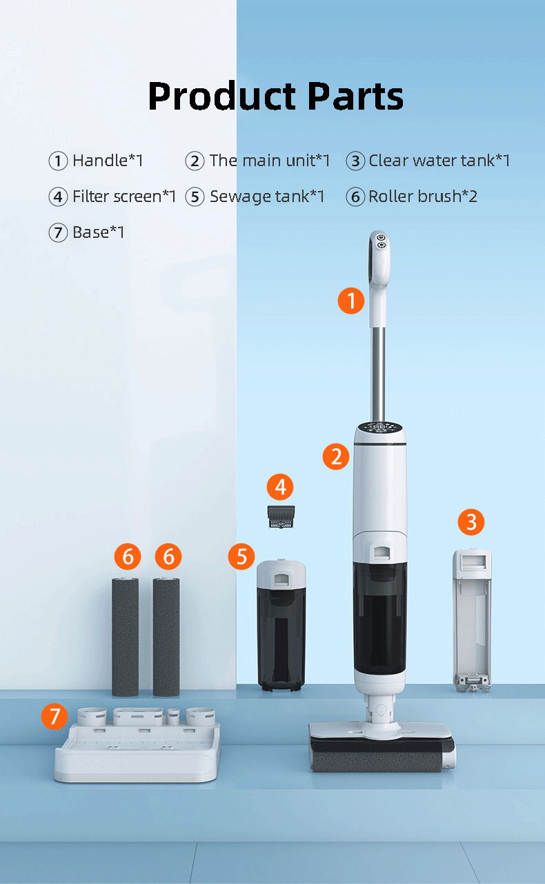ZODA-S7 Vacuum mop cleaner Four modes, suitable for multiple scenarios