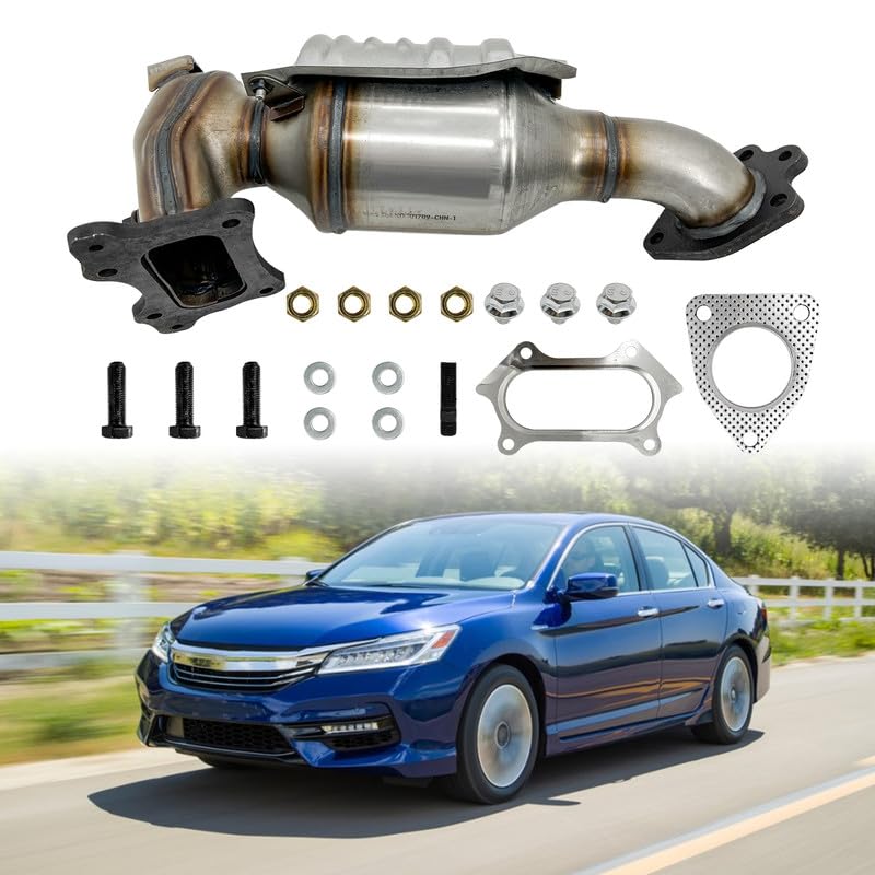 Front Engine Exhaus-t Catalyti-c Converte-r for 2013-17 Hon-da Accord L4 2.4L Front; for 2015-19 CR-V 2.4L Front/Acur-a TLX 2.4L Front