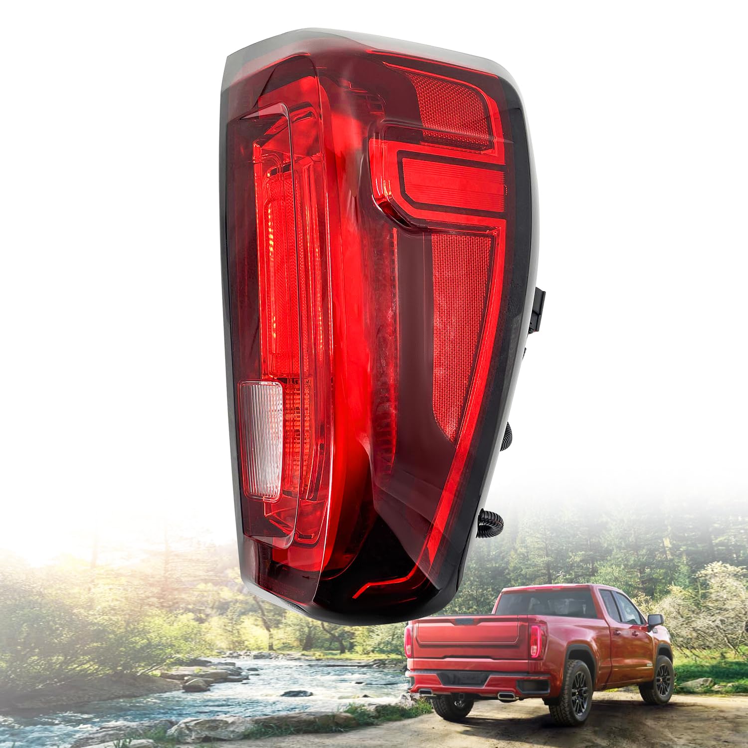 Dewinston Right Passenger Side LED Tail Light Rear Lamp Assembly For 2019-2023 GMC Sierra 1500/2500HD/3500HD(Factory LED Tail Light Models Only)