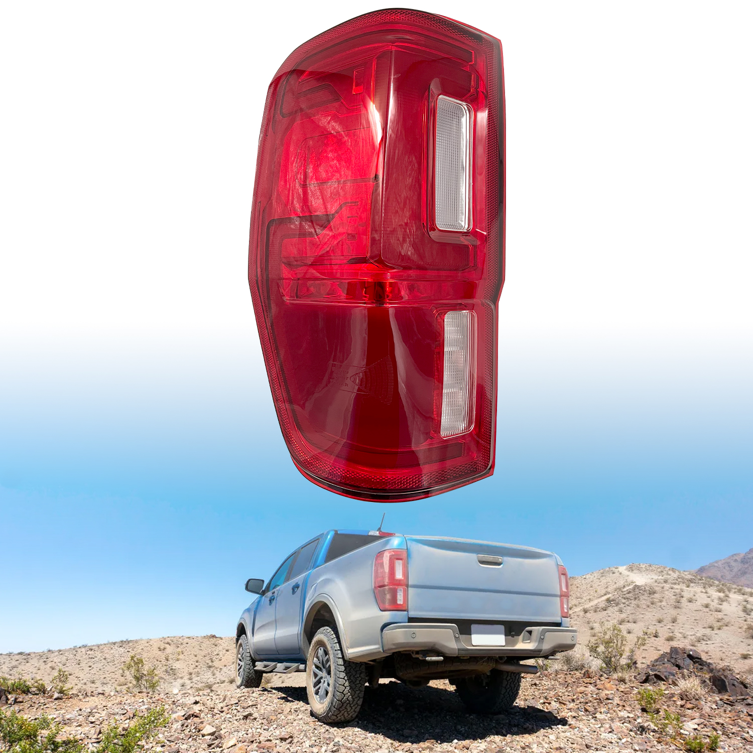 Left Driver Side LED Tail Light Rear Lamp Assembly w/Blind Spot Compatible with 2019-2023 For-d Ranger (Module NOT Included)