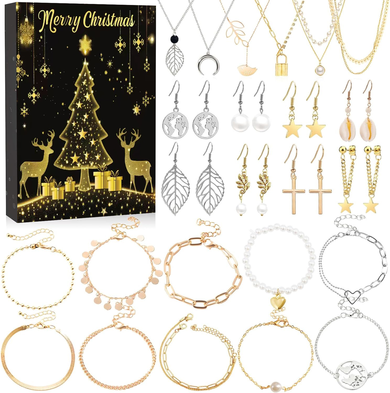✨24 Pcs Women's Jewelry Advent Calendar 2024 Christmas🎄