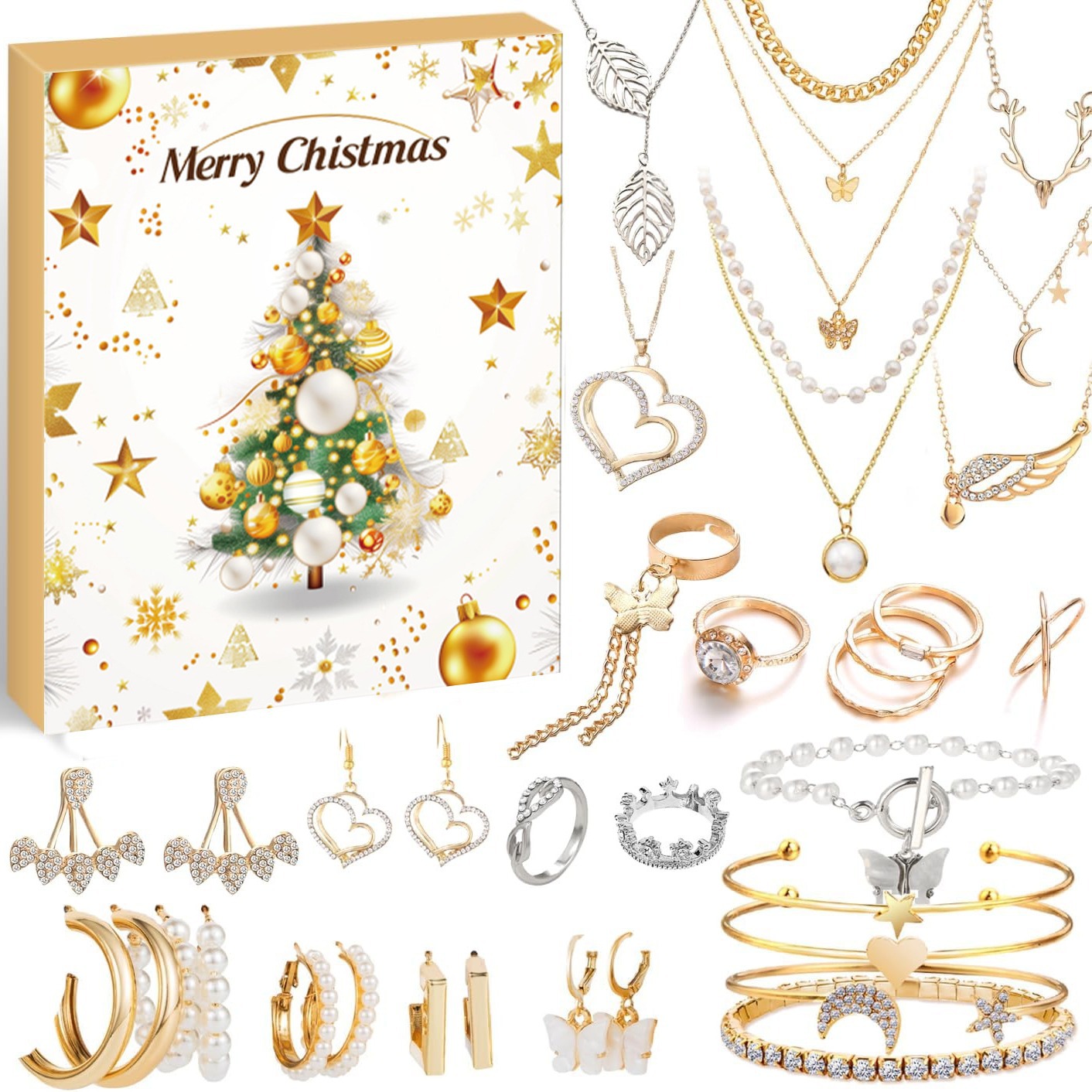 ✨24 Pcs Women's Jewelry Advent Calendar 2024 Christmas🎄
