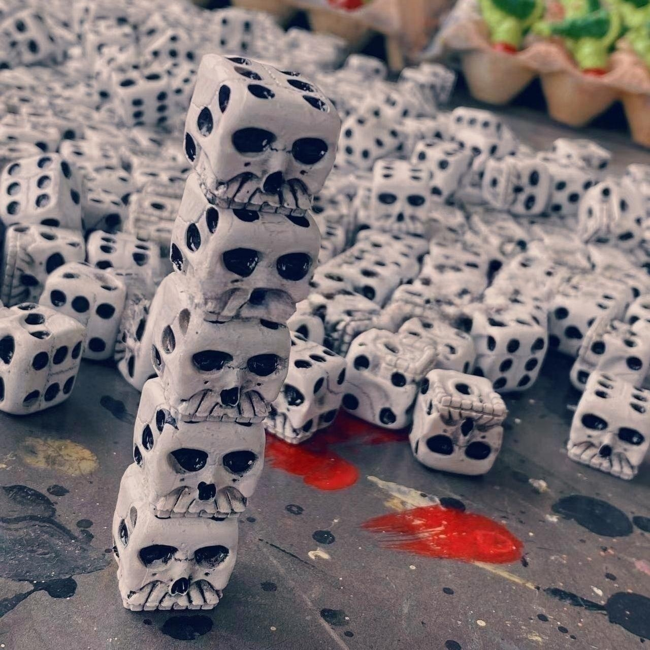 🎲White Skull Dice for Casual Parties and Board Games