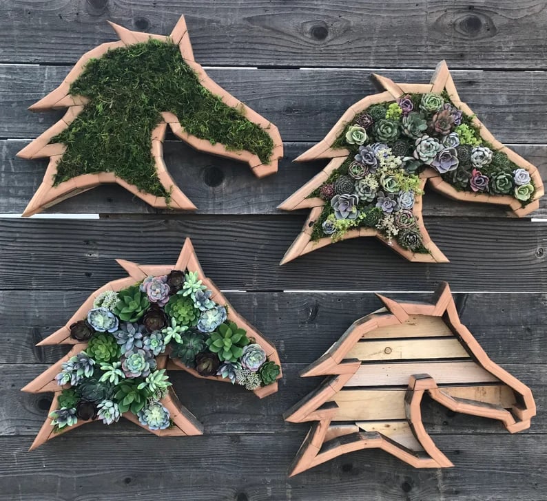 🦋Wooden Garden Arrangements-faux succulent wall planter