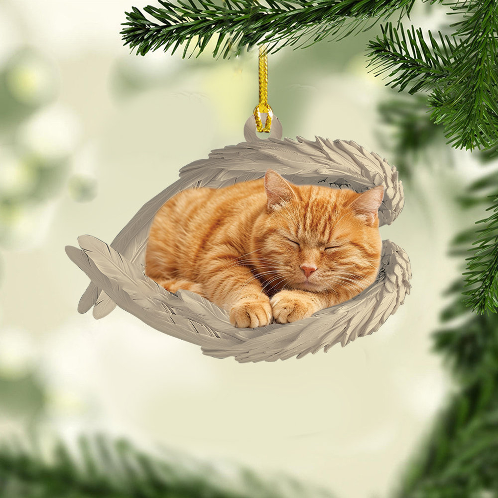 ✨Personalized Tuxedo Cat Sleeping Angel Ornament✨