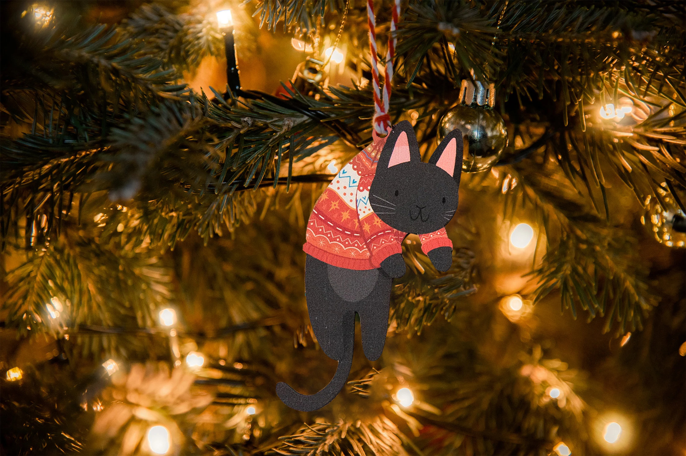 ✨Hanging Christmas Cats Decorations - Festive Feline Ornaments✨
