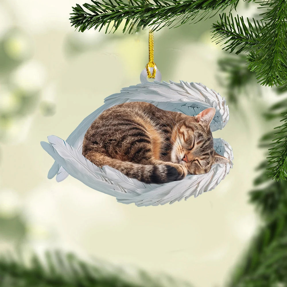 ✨Personalized Tuxedo Cat Sleeping Angel Ornament✨