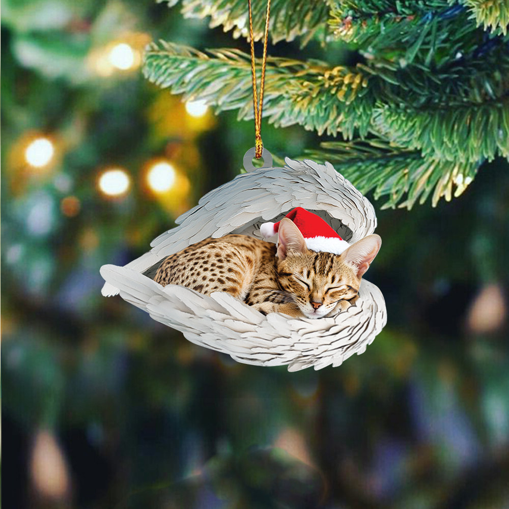 ✨Personalized Tuxedo Cat Sleeping Angel Ornament✨