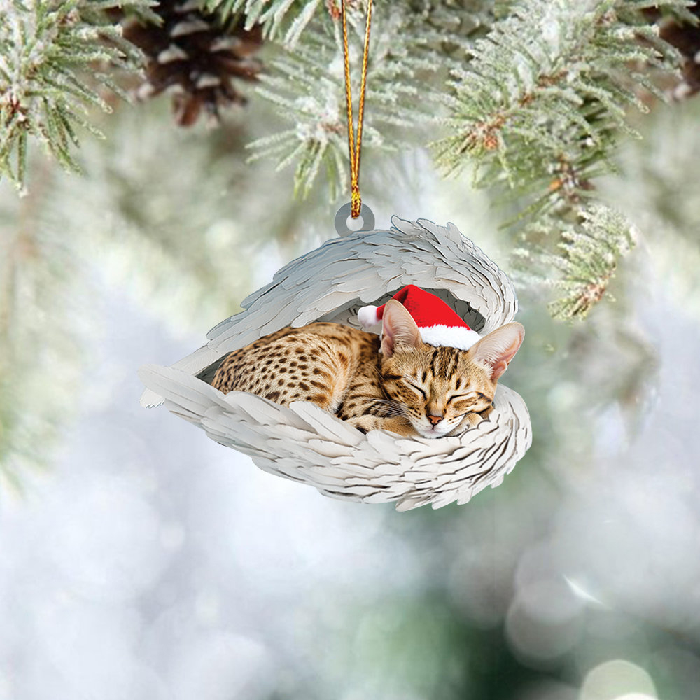 ✨Personalized Tuxedo Cat Sleeping Angel Ornament✨