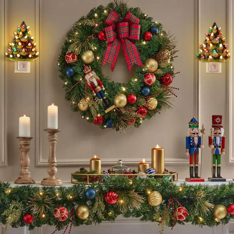 ✨Multicolor Bulbs & 360 Degree Swivel Plug Green Christmas Tree Night Light✨