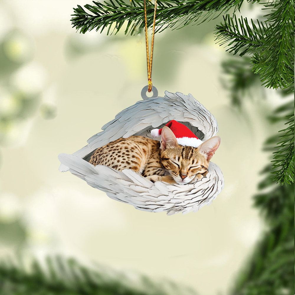 ✨Personalized Tuxedo Cat Sleeping Angel Ornament✨
