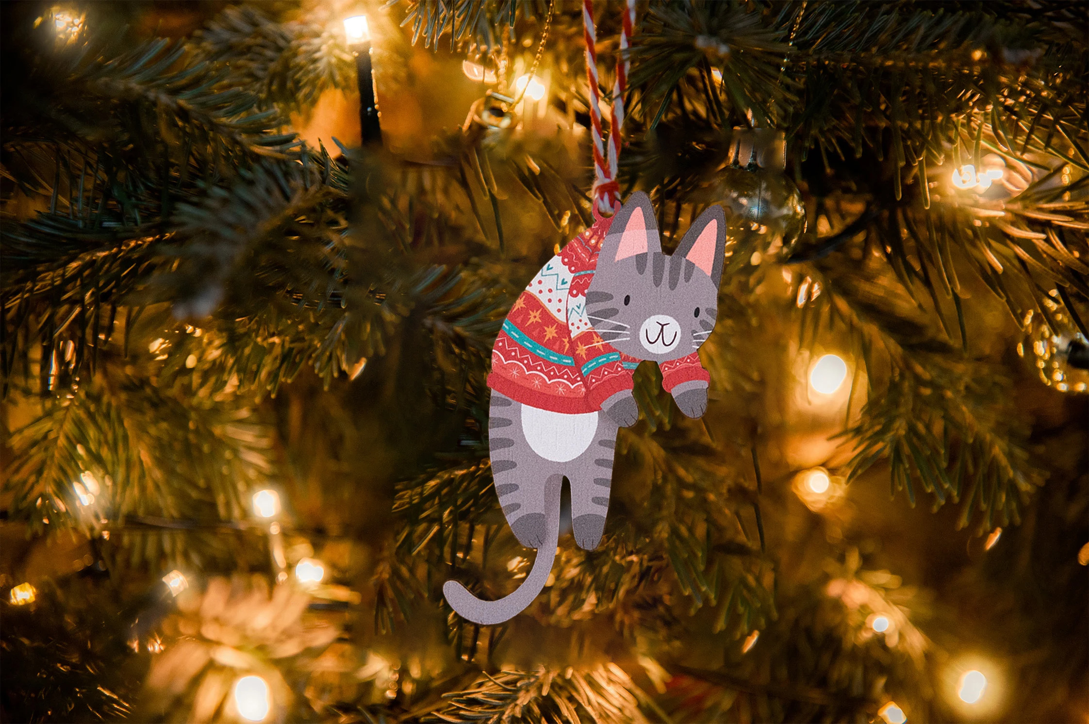 ✨Hanging Christmas Cats Decorations - Festive Feline Ornaments✨