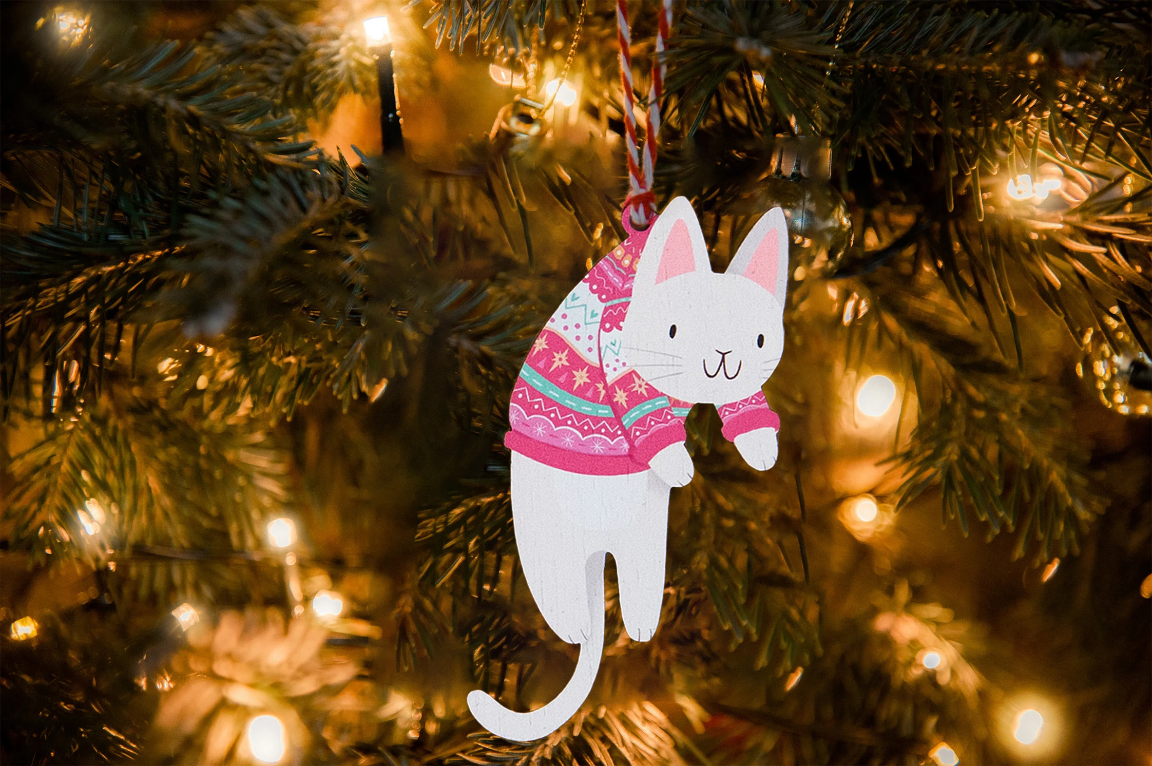 ✨Hanging Christmas Cats Decorations - Festive Feline Ornaments✨