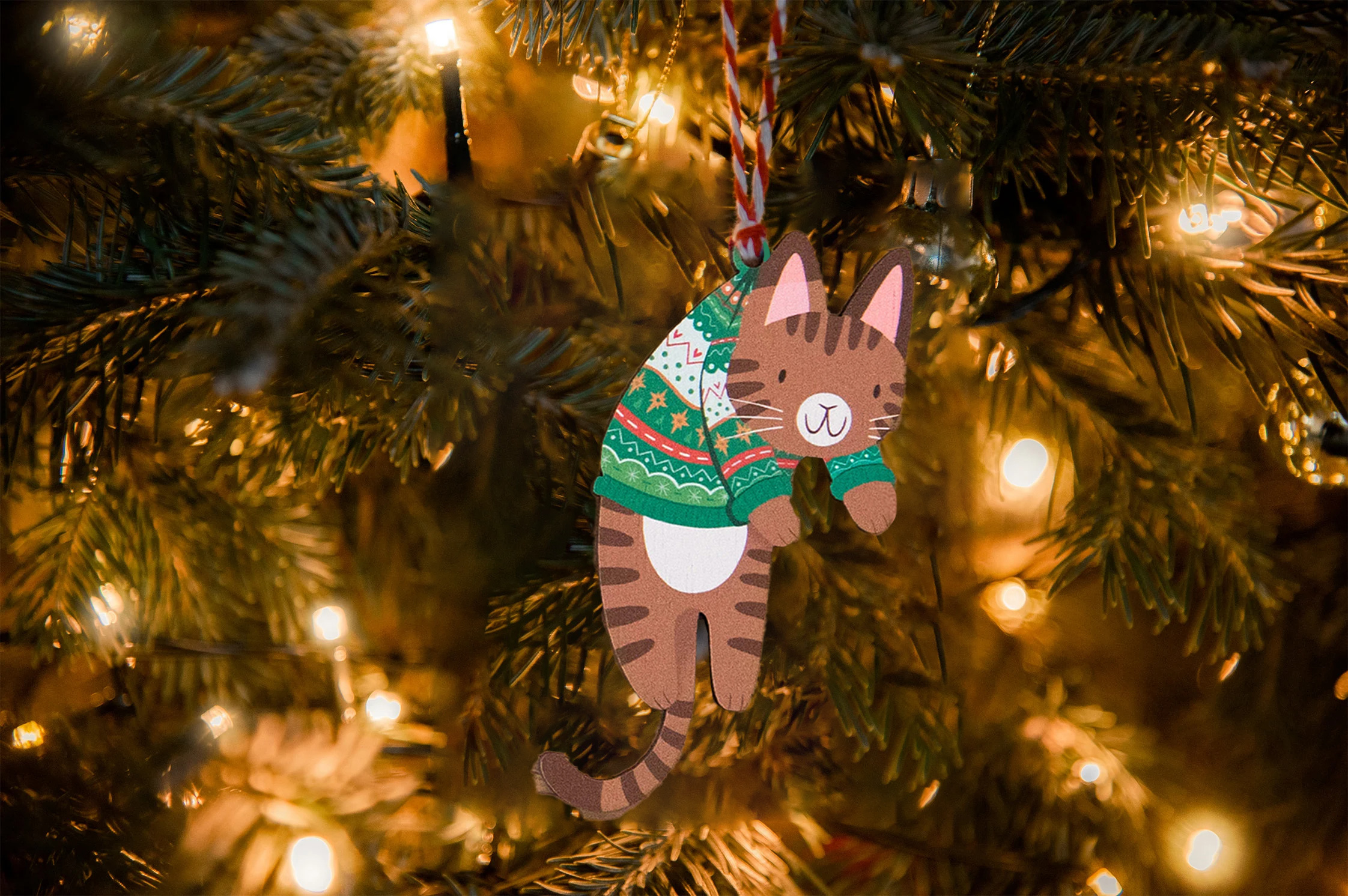 ✨Hanging Christmas Cats Decorations - Festive Feline Ornaments✨