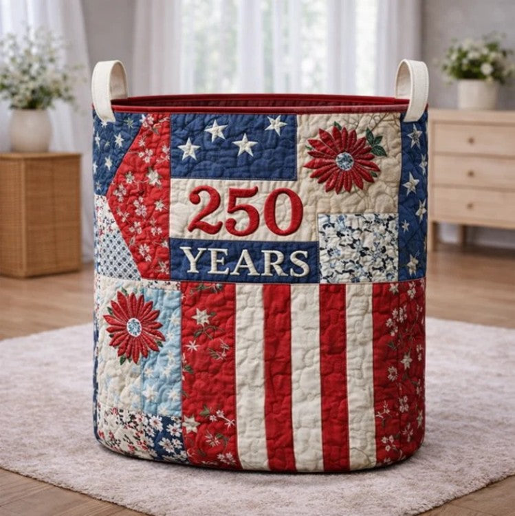 🇺🇸 250th Anniversary Patchwork Storage Basket🏡