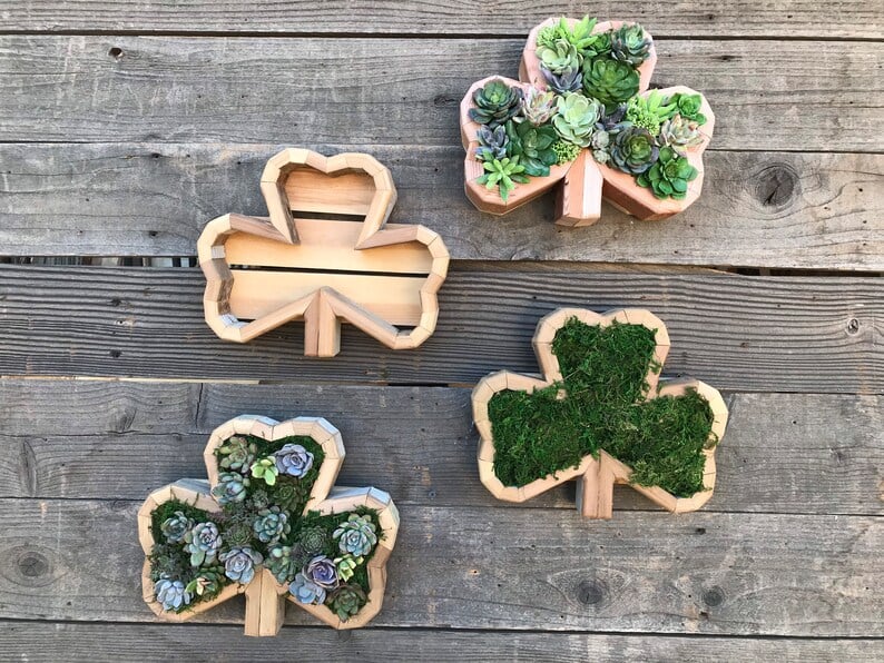 🦋Wooden Garden Arrangements-faux succulent wall planter