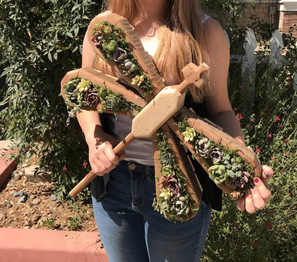 🦋Wooden Garden Arrangements-faux succulent wall planter