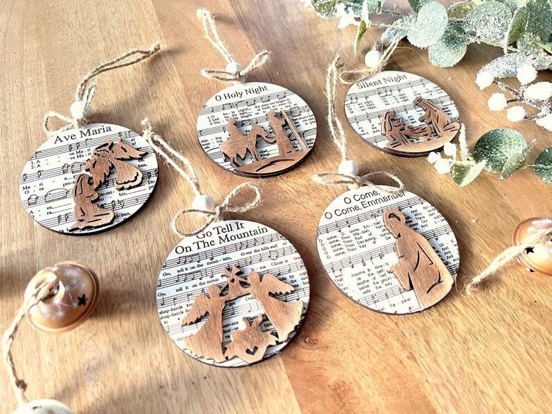 Music Sheet Nativity Ornament