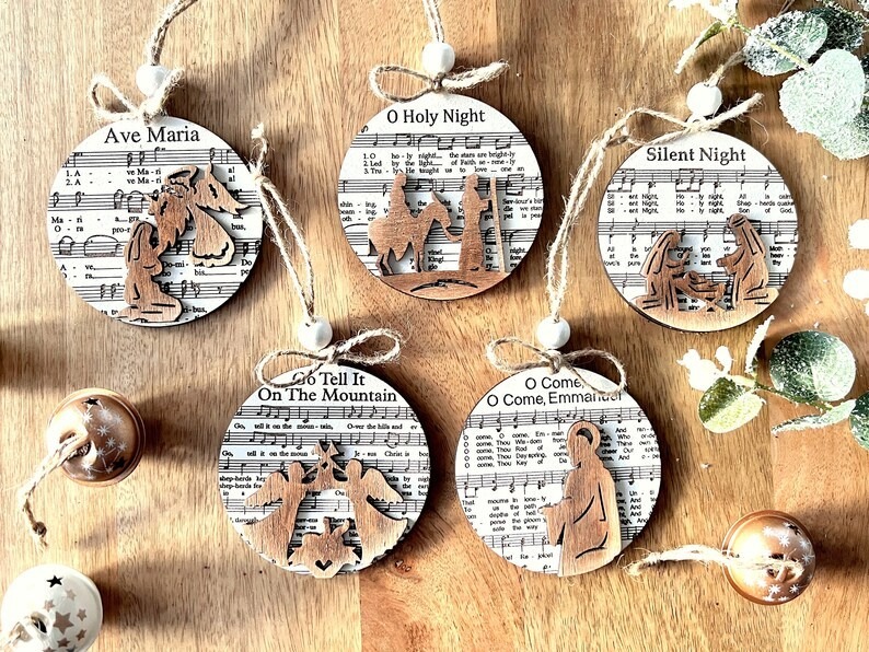 Music Sheet Nativity Ornament