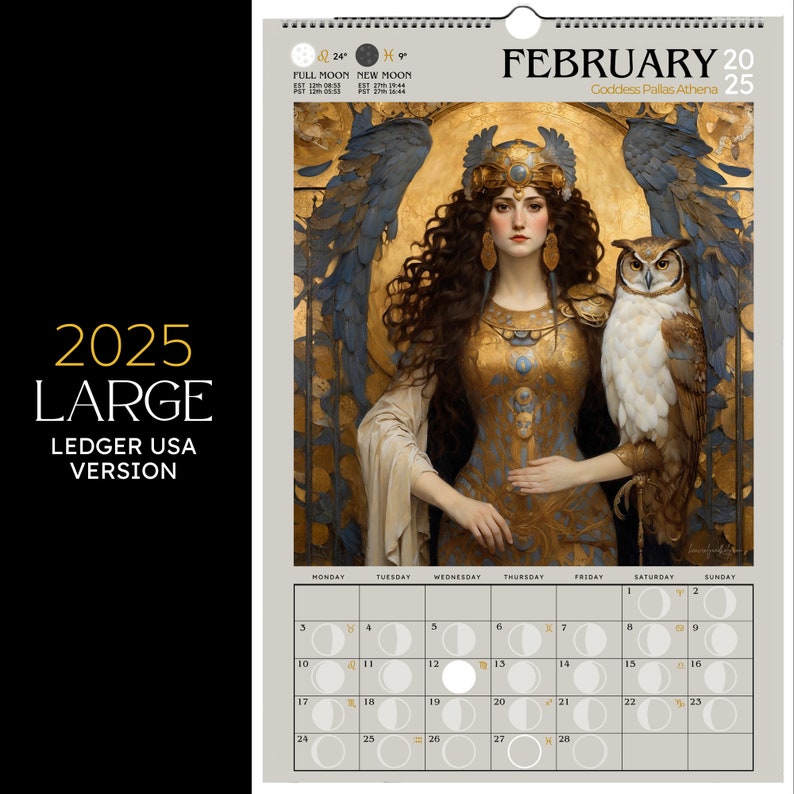 🌙Warrior Goddess 2025 Moon Phase Calendar