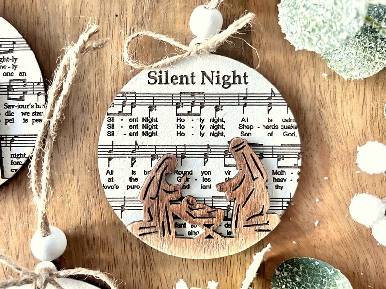 Music Sheet Nativity Ornament