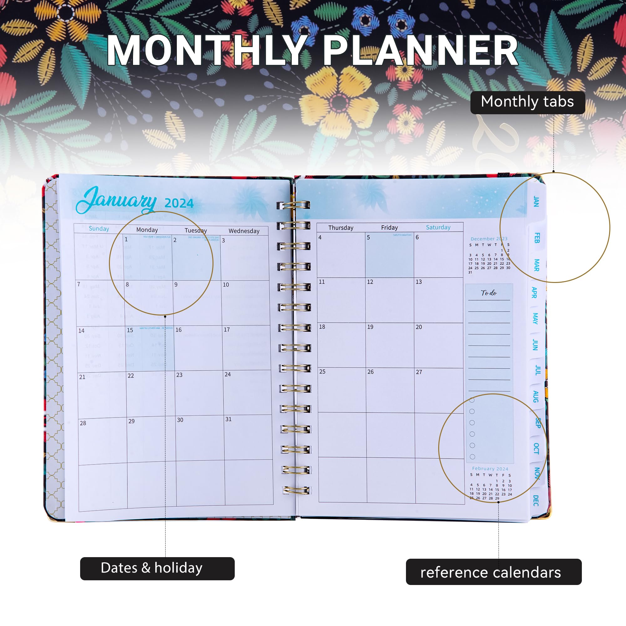 2024 Monthly Planner Spiral Bound