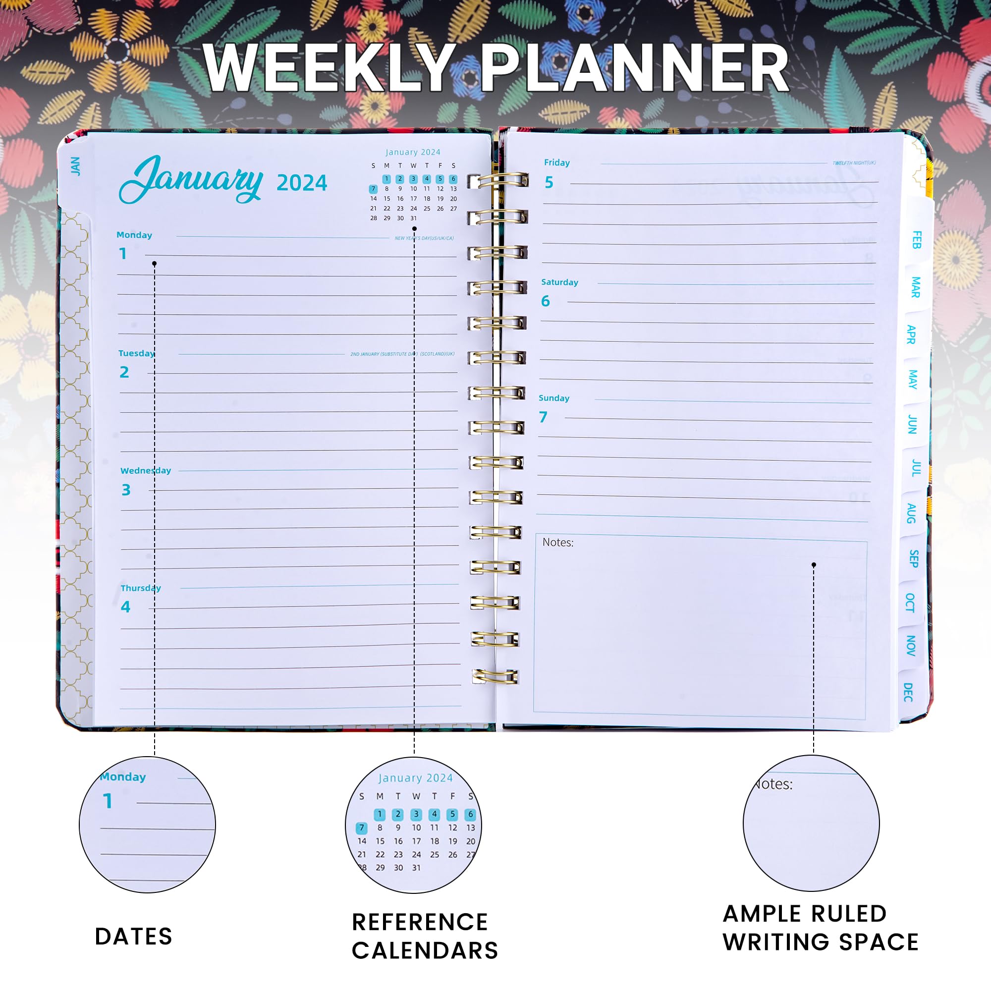2024 Monthly Planner Spiral Bound