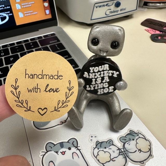Your Anxiety Is A Lying H*e Robot Figurine Resin Art Toy
