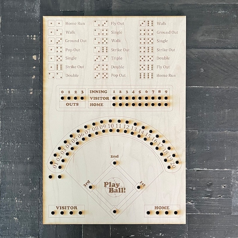 Baseball Dice Board Game