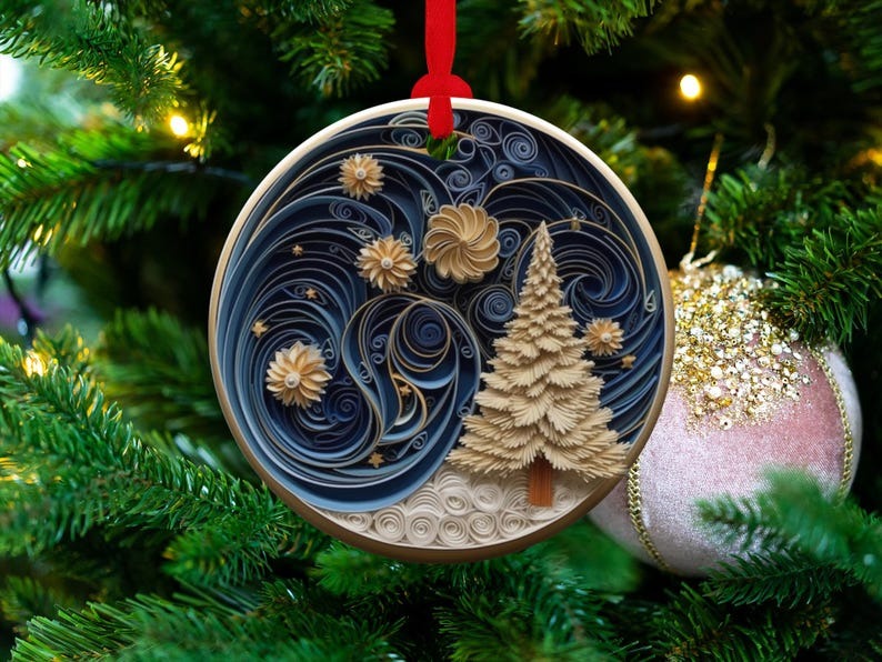 Exquisite Flat Quilling Christmas Ornaments