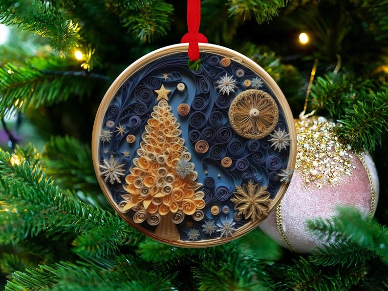 Exquisite Flat Quilling Christmas Ornaments