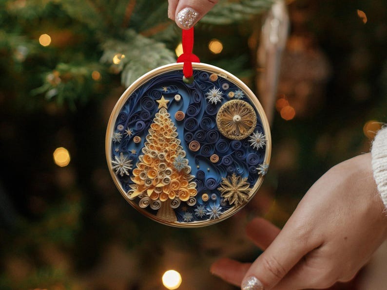 Exquisite Flat Quilling Christmas Ornaments