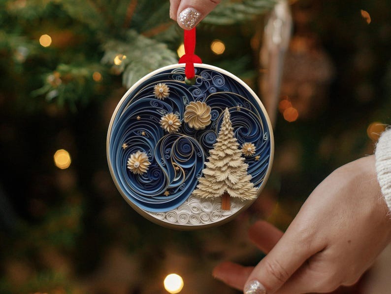 Exquisite Flat Quilling Christmas Ornaments