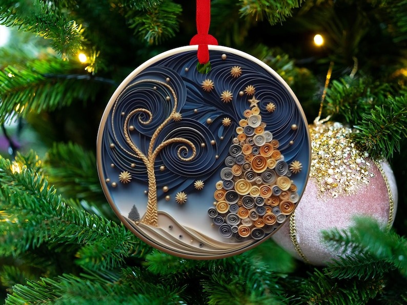 Exquisite Flat Quilling Christmas Ornaments