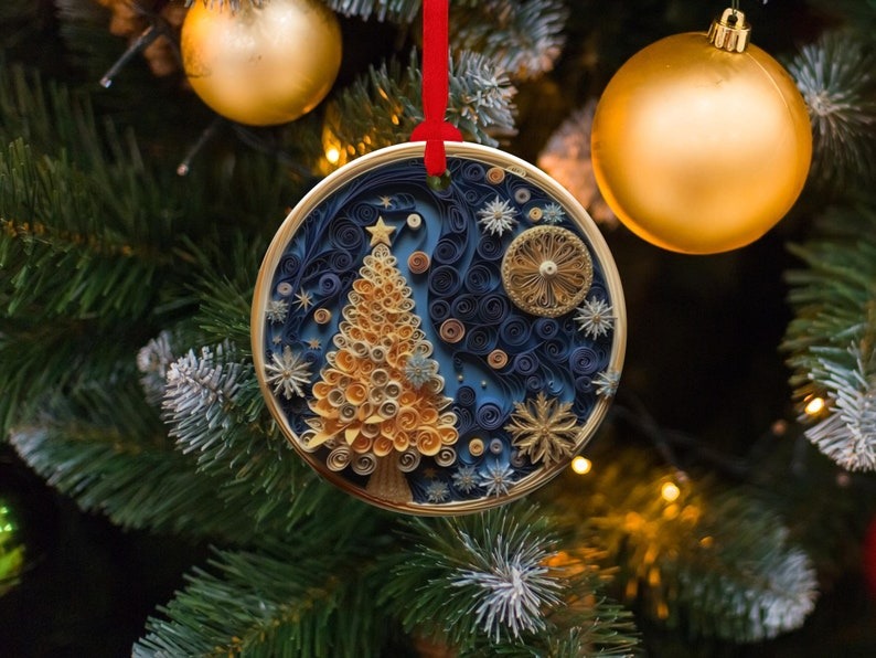 Exquisite Flat Quilling Christmas Ornaments
