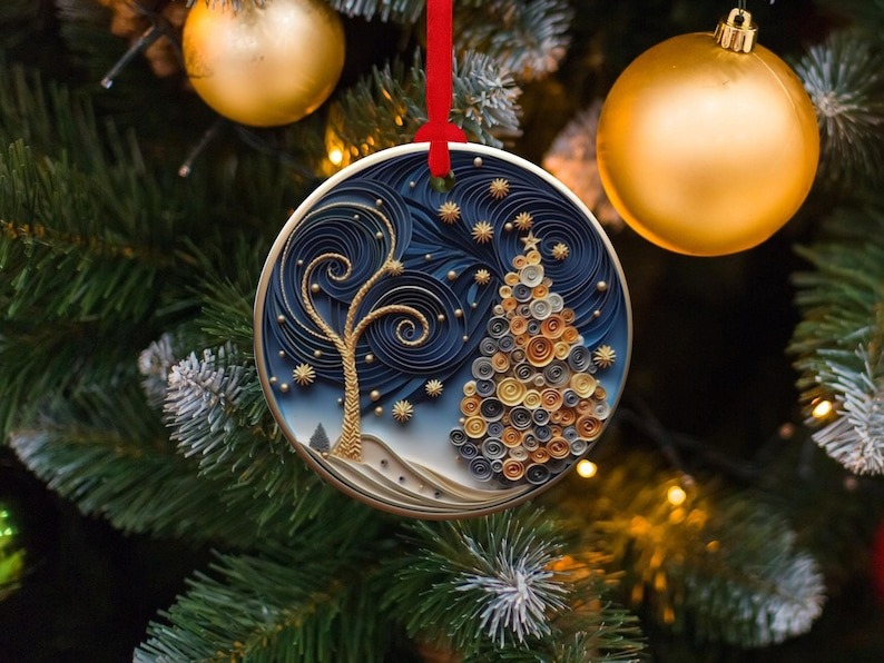 Exquisite Flat Quilling Christmas Ornaments