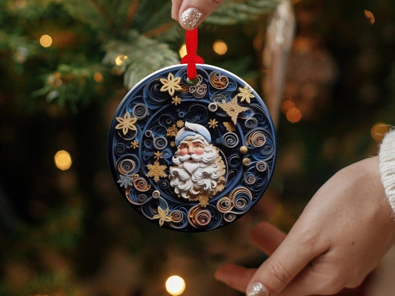 Exquisite Flat Quilling Christmas Ornaments