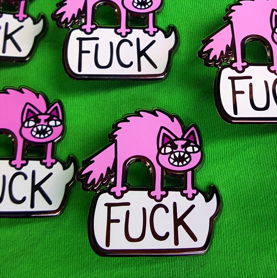 Angry Cat Enamel Pin