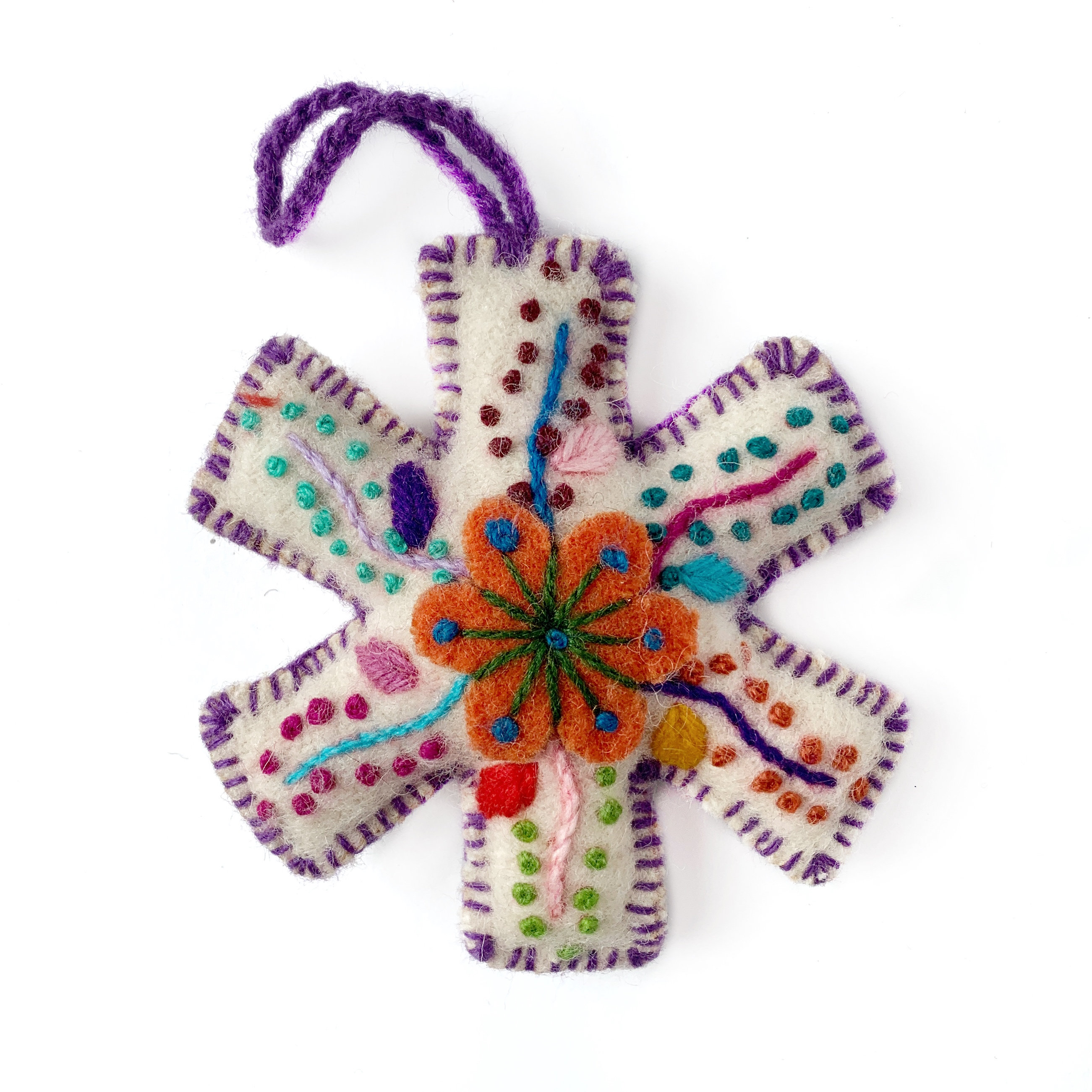 ✨Snowflake Embroidered Wool Christmas Ornament✨