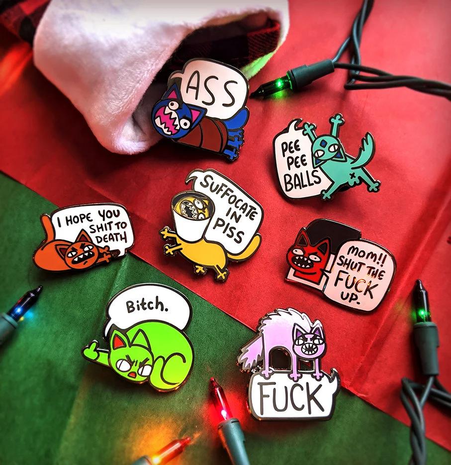 Angry Cat Enamel Pin