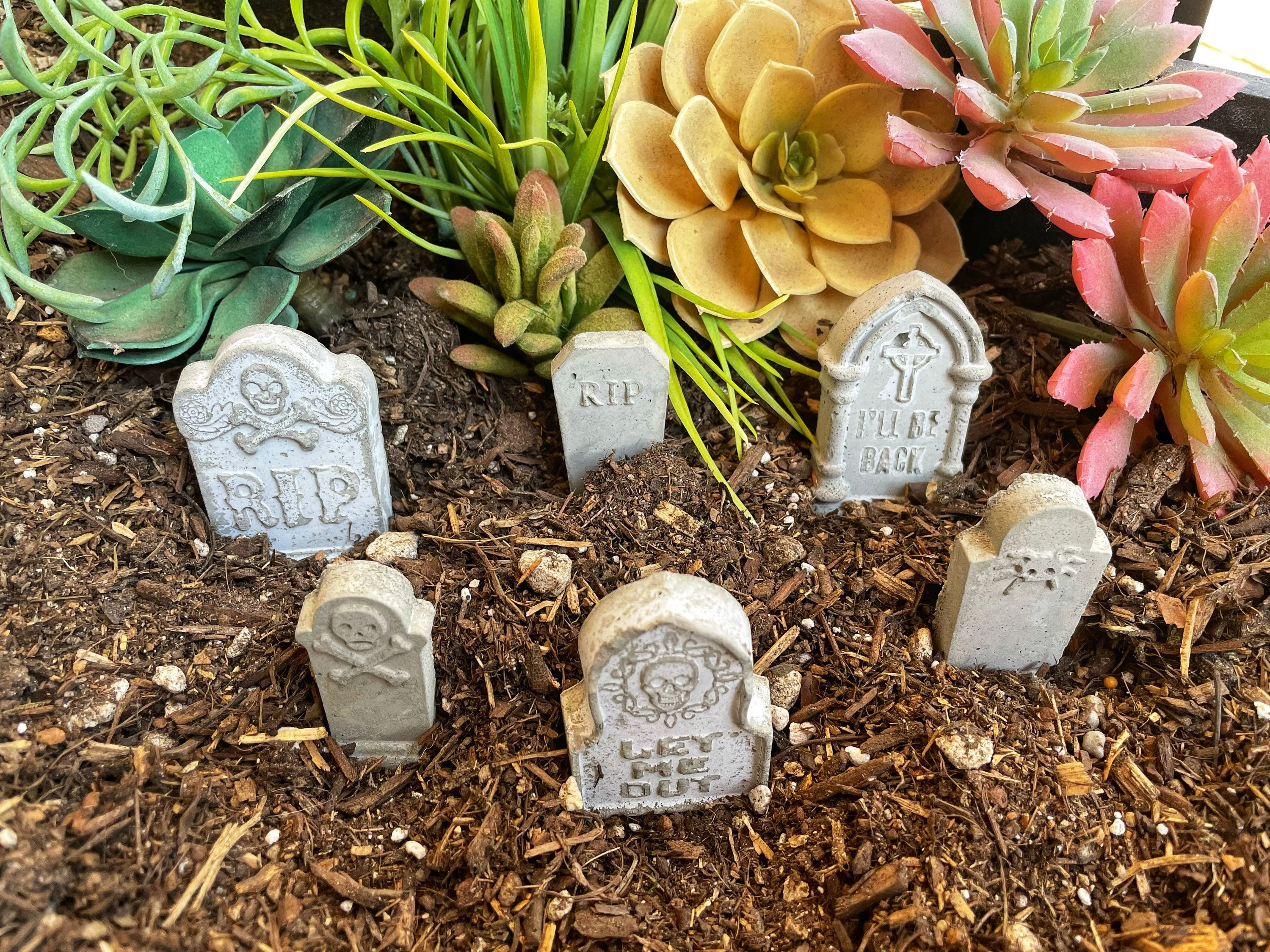 Mini Tombstones Concrete Garden Decorations