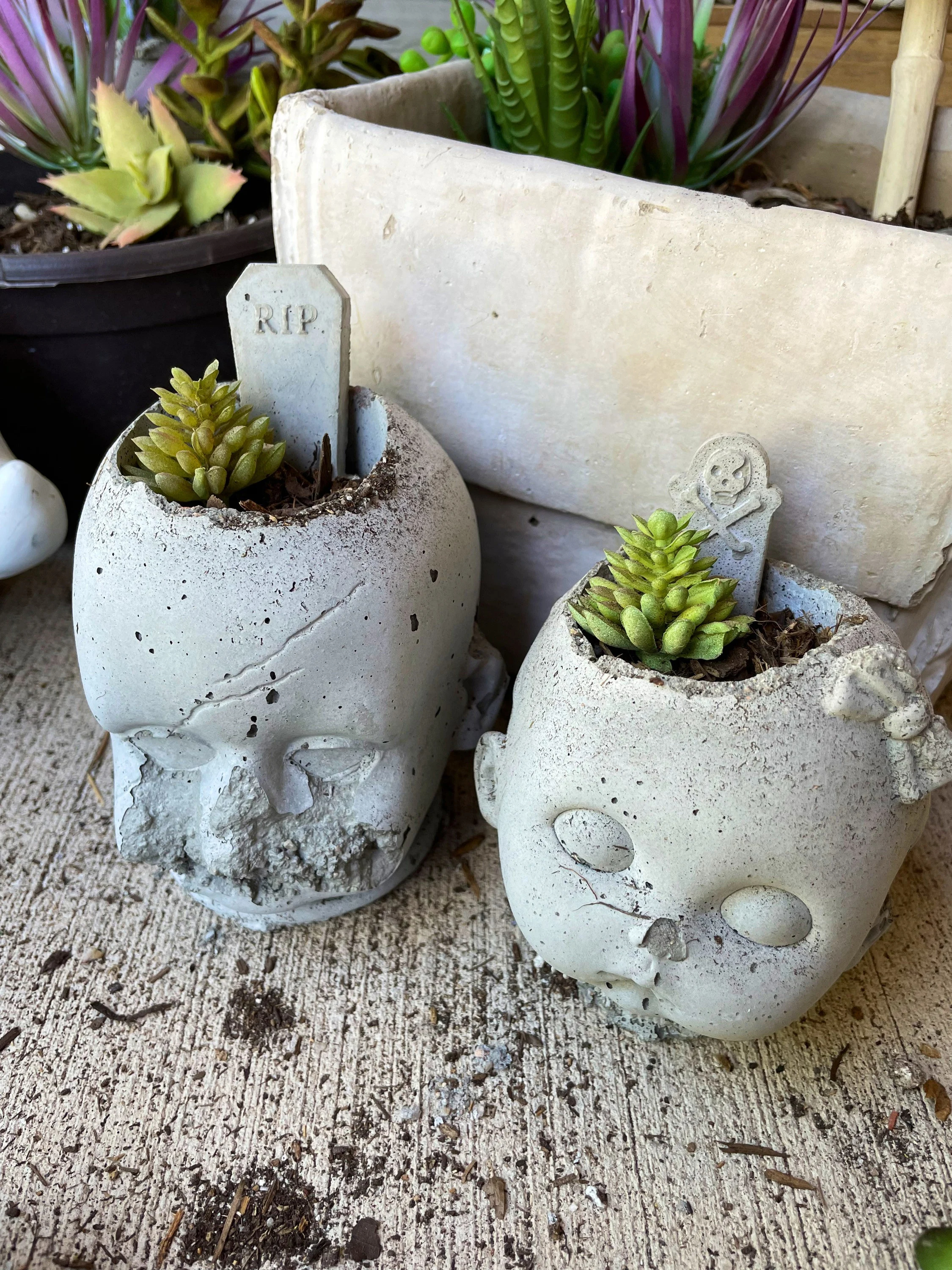 Mini Tombstones Concrete Garden Decorations