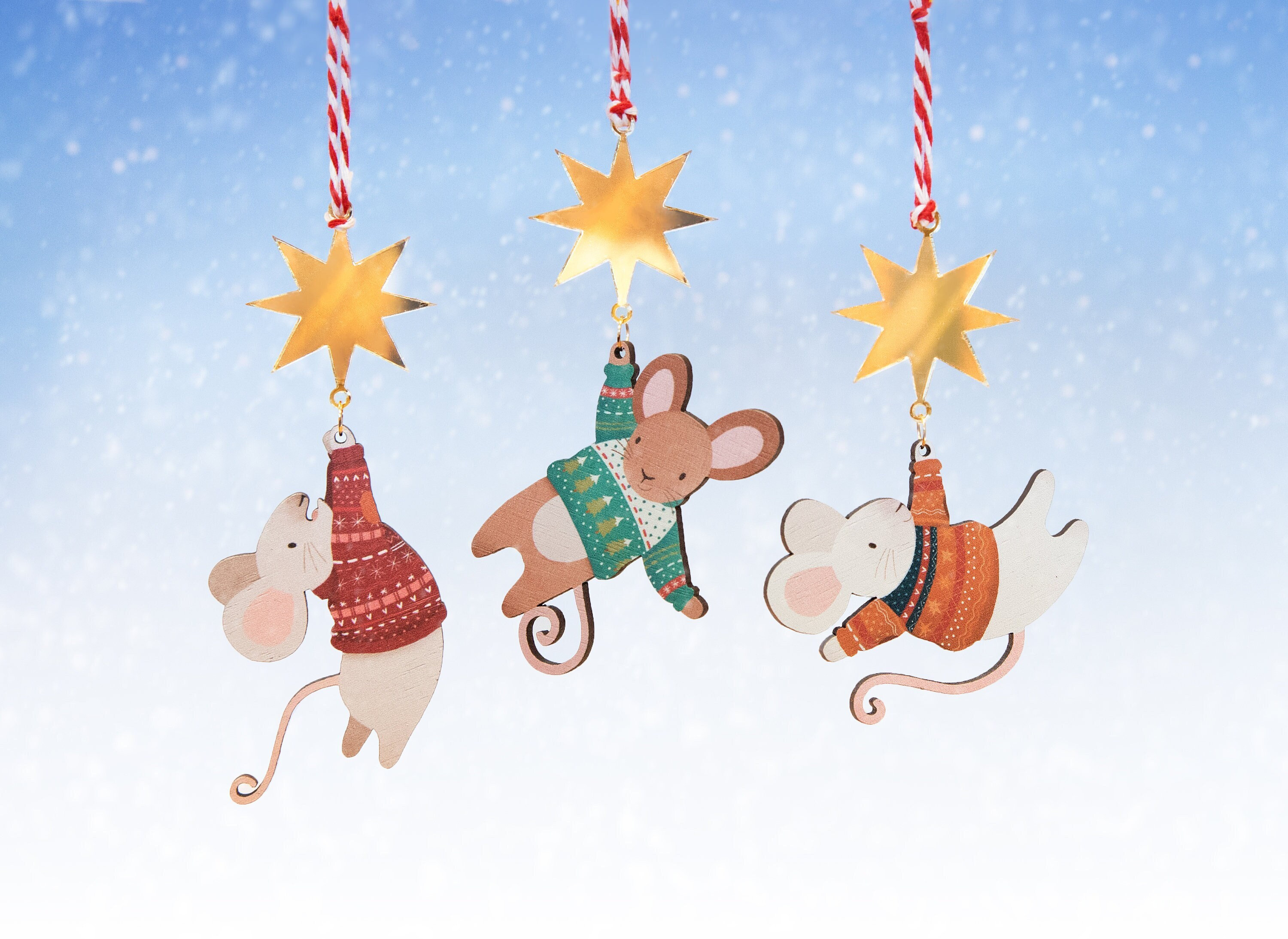 ✨Wooden Cute Animal Christmas Decorations✨