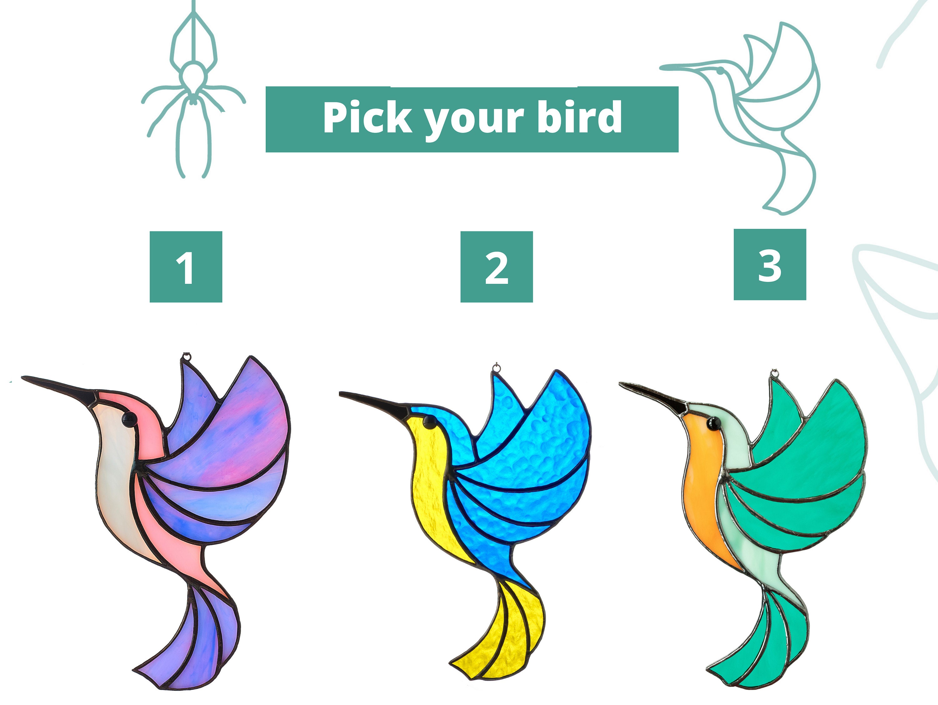 Stained glass Hummingbird suncatcher 