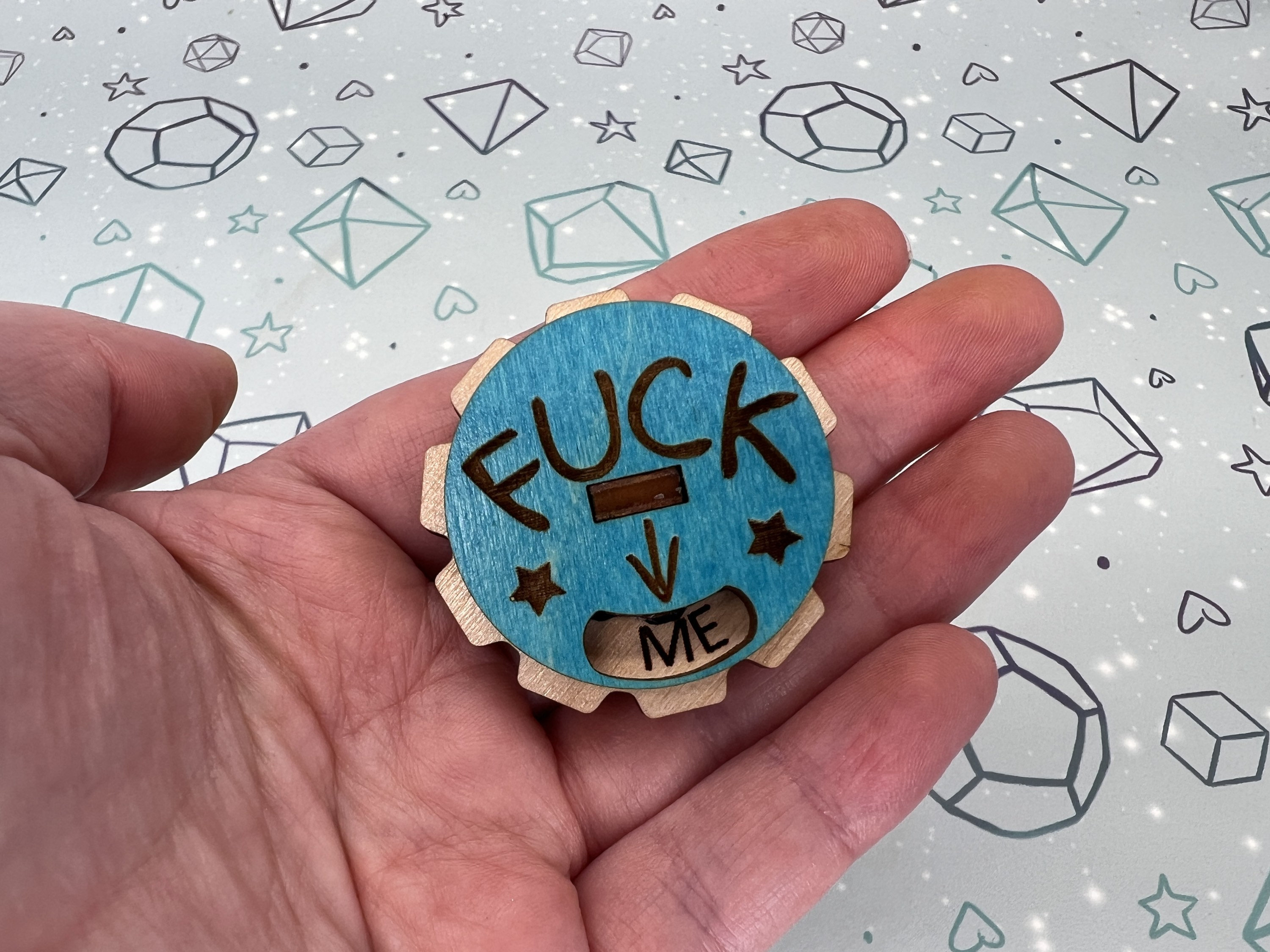 F*ck Everything Wooden Dial Pin