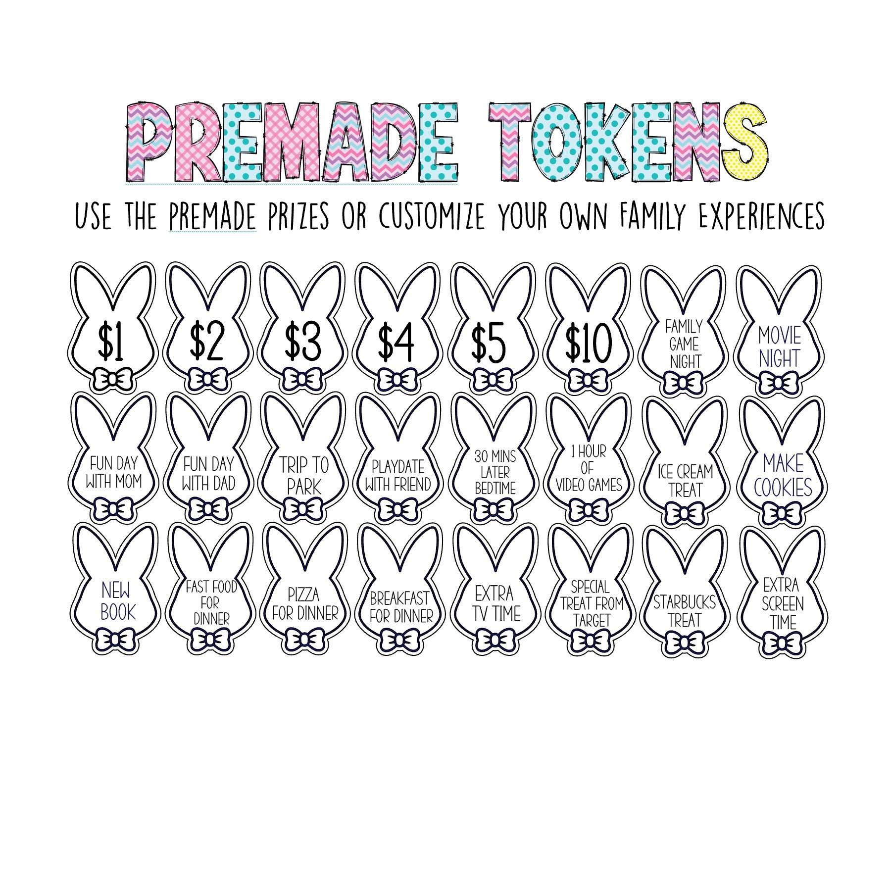 Easter Egg Reward Bunny Tokens